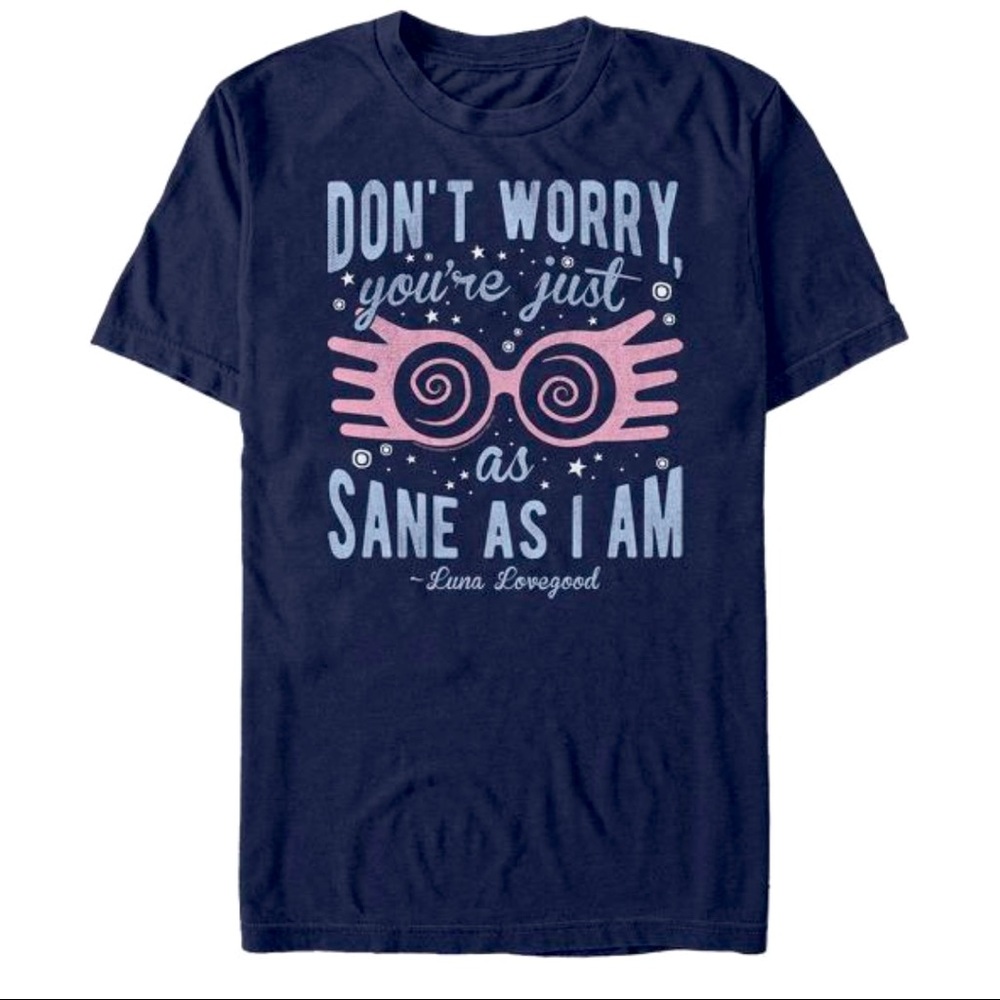 NWOT Harry Potter Luna Lovegood “Just as Sane as I Am” Men’s T-Shirt